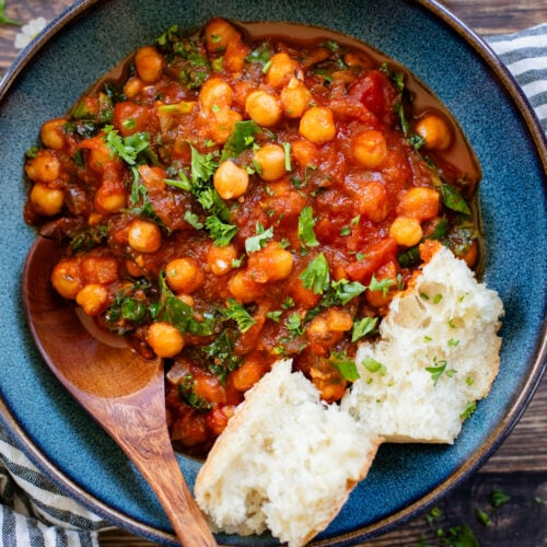 Marinara Braised Chickpeas - Adopted from the Savory Vegan - Written by Rene