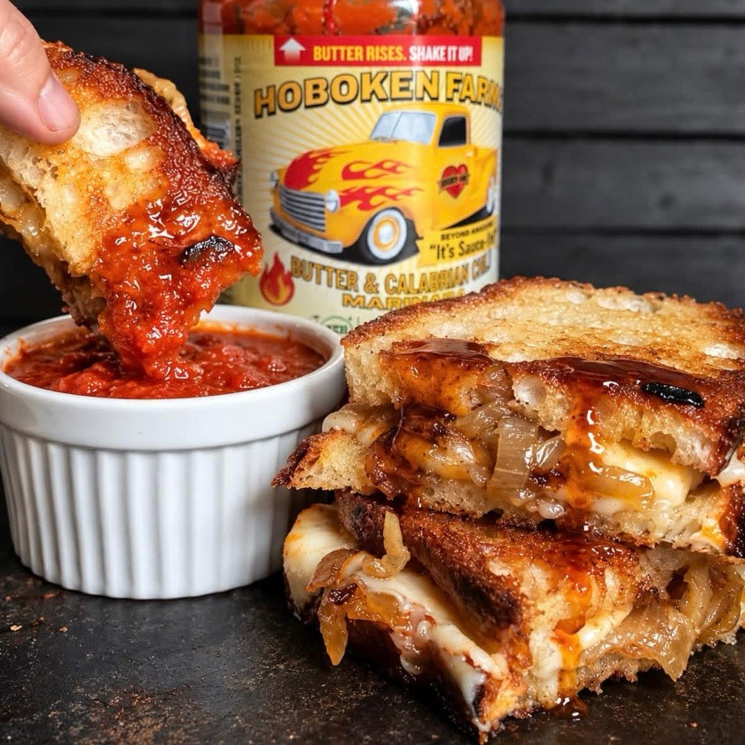 Calabrian Grilled Cheese with Lager Onions & Hot Honey